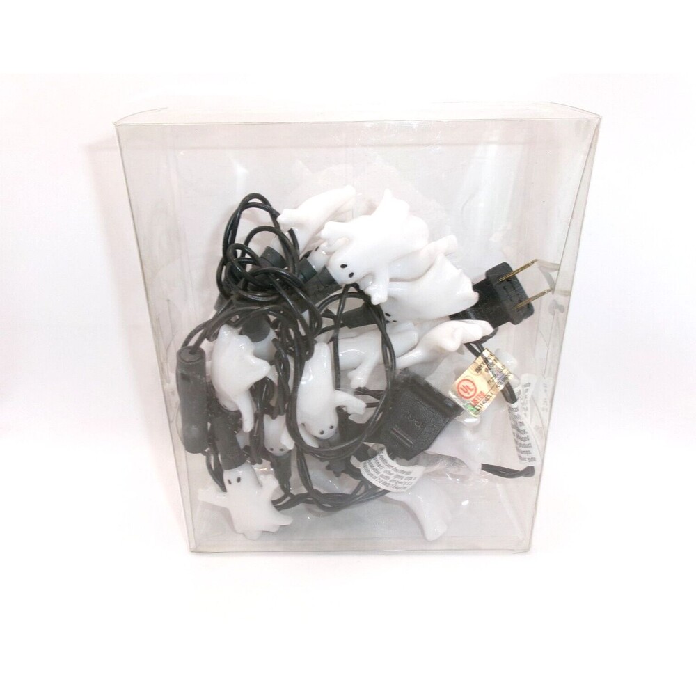 Halloween Blow Mold Ghost String Lights 20 Lights on 41 inch String Vintage?